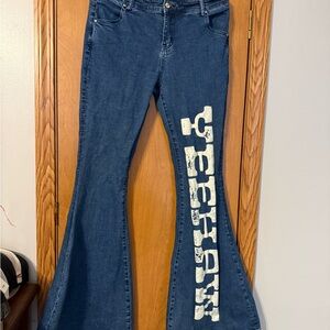 Yeehaw Blue Flare Jeans